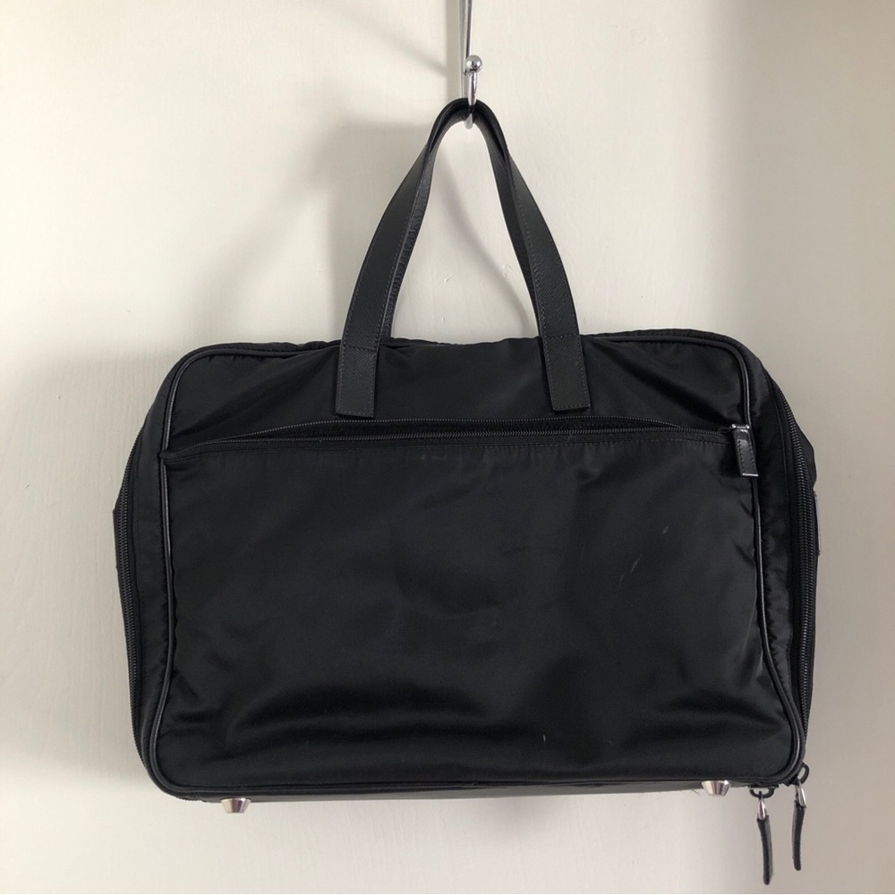 Prada Black re-Nylon saffiano leather Travel Tote Bag - Picture 4 of 15